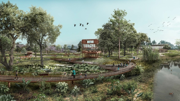 Anerkennung (Lateinamerika): Memories of Water in Rio Negro (Kolumbien) von TAP Arquitectura, Rojas Arquitectos, Geogrfica Sur, Cosme Landscape Architecture und EMS Arquitectos