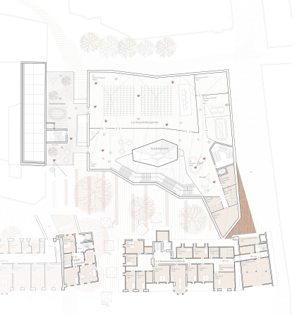 1. Preis: h4a Gessert + Randecker Architekten (Stuttgart); Grundriss Zwischengeschoss und 3. OG