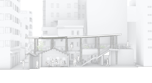 Perspektivischer Lngsschnitt, Strae links