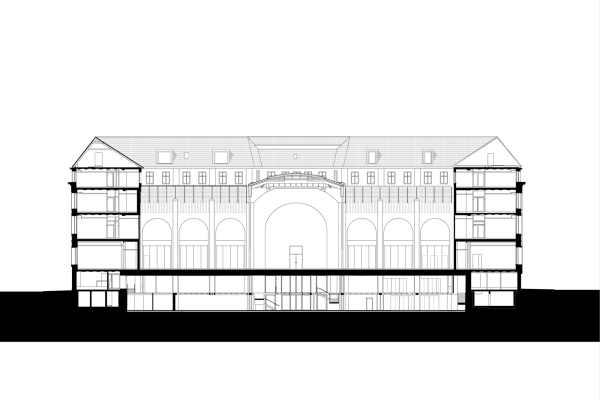 Haus 2, Querschnitt durch die ehemalige Kassenhalle (heutiges Konferenzzentrum)