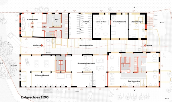 2. Rang: feld72 architekten ZT mit Werkraum Ingenieure ZT, Transsolar Energietechnik, materialnomaden, mhd Brandschutz Architekten Mller Hberlen; Grundriss Erdgeschoss