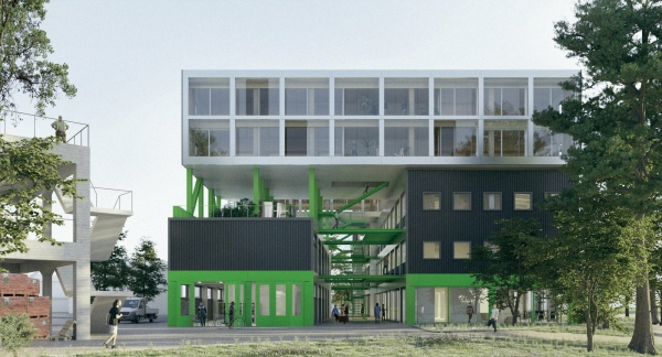 1. Rang: FAR frohn&rojas Planungsgesellschaft mit B+G Ingenieure Bollinger und Grohmann (Fachplanung Energiekonzept und Tragewerksplanung) und Dirk Hebel (Fachplanung Rezykliergerechtes Bauen); Visualisierung