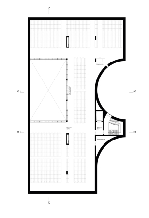 Anerkennung: Max Dudler (Berlin) mit boye und bode (Berlin), Grundriss 1. Obergeschoss
