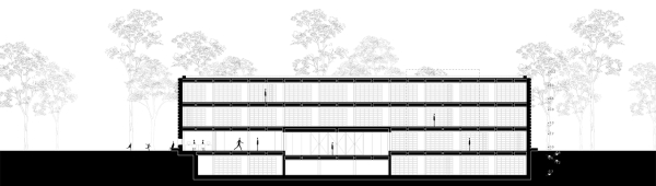 2. Preis: Nieto Sobejano Architectos (Berlin) mit La.BAR Landschaftsarchitekten (Berlin), Schnitt