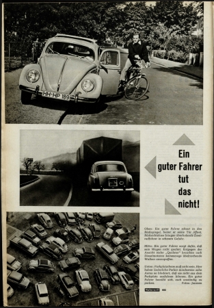 Ein guter Fahrer tut das nicht! (ADAC Motorwelt, Heft 9, 1962)