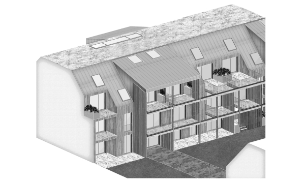 Axonometrie Hofseite