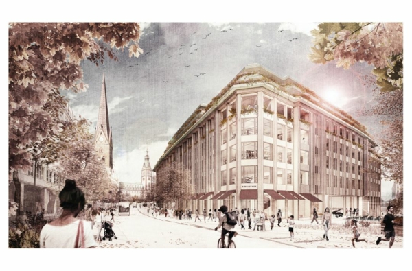 (Kar)Stadthaus. Revitalisierung des Karstadt Geb�udes an der Hamburger M�nckebergstra�e. Abschlussprojekt von Lina Wenzel eingereicht zum Campus Masters Wettbewerb September/Oktober 2023