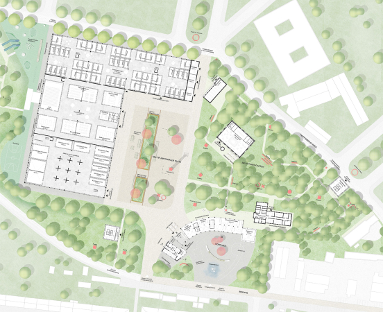 1. Preis  (und ein Preis Ideenteil): Max Dudler (Berlin) mit Studiofutura  Basta Smerghetto Veronese (Berlin)