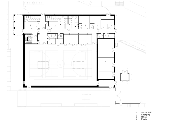 Grundriss Sporthalle