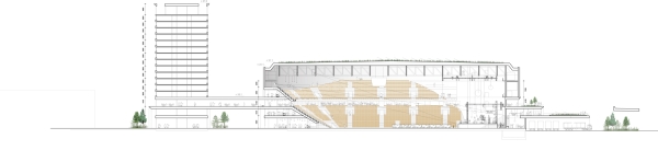 Schnitt Arena und Hotel