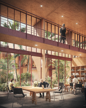 Rendering Innenansicht Bibliothek