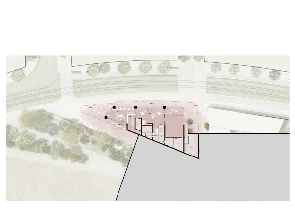 ein 4. Preis: acme (Berlin/London) mit Spacehub (London); Grundriss UG