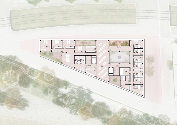 ein 4. Preis: acme (Berlin/London) mit Spacehub (London); Grundriss 8. OG