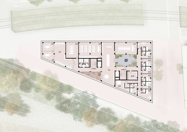 ein 4. Preis: acme (Berlin/London) mit Spacehub (London); Grundriss 4. OG