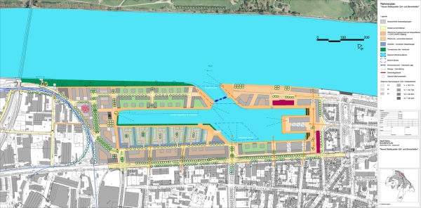 Rahmenplan des neuen Stadtquartiers am Zollhafen