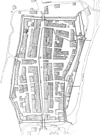 Stadtgrundriss von Balingen aus dem Jahr 1809