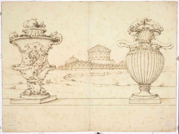 Entwurf fr ein Bergschloss um 1705, Federzeichnung