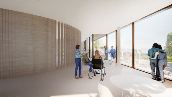 Multimediaraum, Neubau Haus des Gastes: berarbeiteter Wettbewerbsentwurf von Daniel Zajek Architekten (Mnchen) und G2 Landschaft (Hamburg)