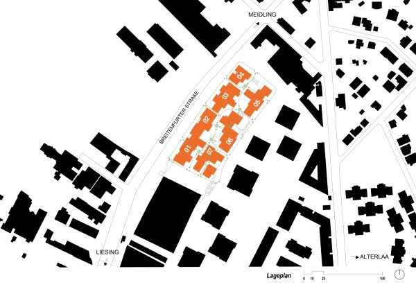 Lageplan mit Durchwegung