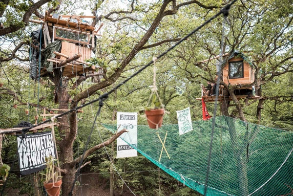 Hambacher Wald, Deutschland, Baumhaussiedlung im Hambacher Wald, seit 2012. Foto:  Tim Wagner, 26. Mai 2019