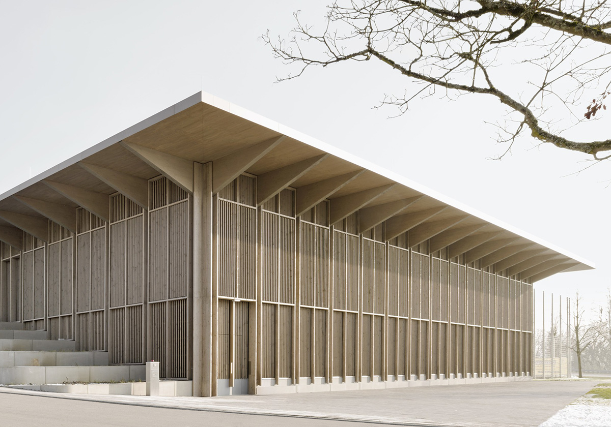 Sporttempel aus Holz
 - Mehrzweckhalle von Steimle Architekten in Radolfzell am Bodensee