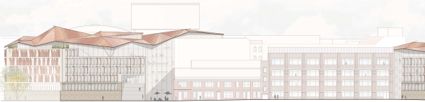 3. Preis: Behnisch Architekten (Stuttgart); Ansicht Ost