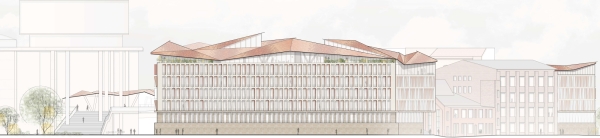 3. Preis: Behnisch Architekten (Stuttgart); Ansicht S�d