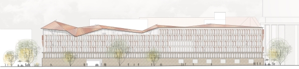 3. Preis: Behnisch Architekten (Stuttgart); Ansicht Nord