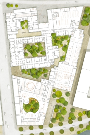 2. Preis: Dietrich Untertrifaller Architekten (M�nchen); Grundriss Erdgeschoss