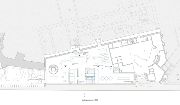 Ein 4. Preis: VON M (Stuttgart); Grundriss Untergeschoss