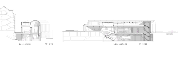 Ein 4. Preis: zwo/elf Architekten (Karlsruhe); Schnitte