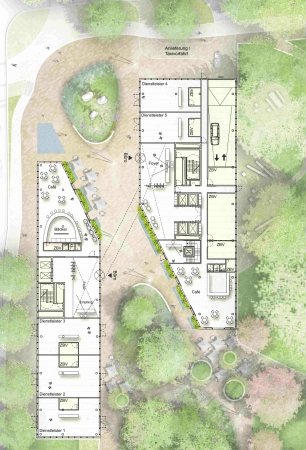 3. Preis: slapa oberholz pszczulny Architekten (Dsseldorf) mit Kraft.Raum Landschaftsarchitekten (Dsseldorf), Grundriss Erdgeschoss