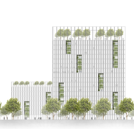 3. Preis: slapa oberholz pszczulny Architekten (Düsseldorf) mit Kraft.Raum Landschaftsarchitekten (Düsseldorf), Ansicht