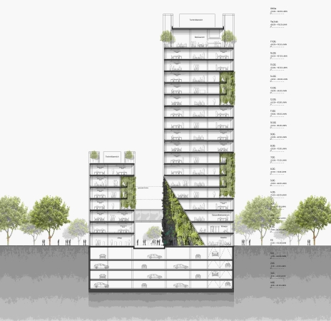 3. Preis: slapa oberholz pszczulny Architekten (Dsseldorf) mit Kraft.Raum Landschaftsarchitekten (Dsseldorf), Schnitt
