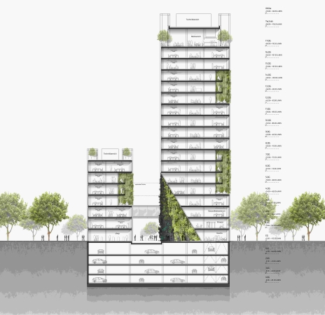 3. Preis: slapa oberholz pszczulny Architekten (Dsseldorf) mit KRAFT.RAUM Landschaftsarchitekten (Dsseldorf), Schnitt