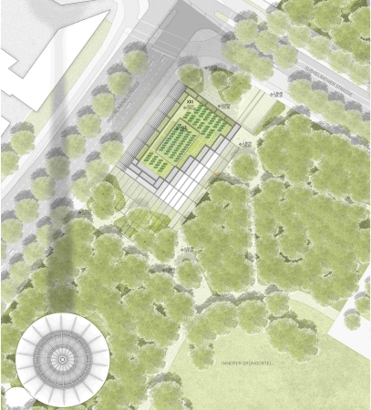 2. Preis: Studio Gang (Chicago/New York/Paris) und gernot schulz : architektur (K�ln) mit Weidinger Landschaftsarchitekten (Berlin), Lageplan