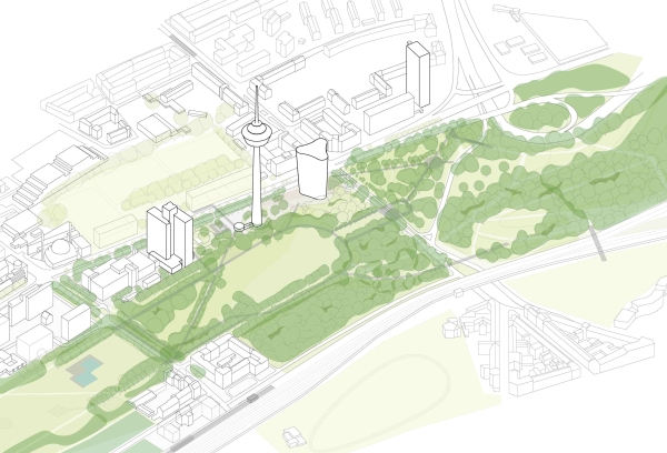 1. Preis: Sauerbruch Hutton (Berlin) mit LAND Germany Landschaftsarchitekten (D�sseldorf), St�dtebau