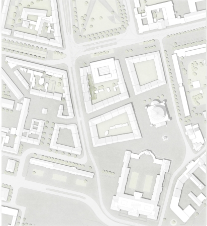 2. Preis: huber staudt architekten (Berlin); Lageplan
