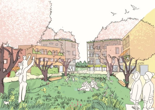 1. Preis: Architekten Venus (Hamburg) mit Greenbox Landschaftsarchitekten (Kln) und BeL Soziett fr Architektur (Kln)