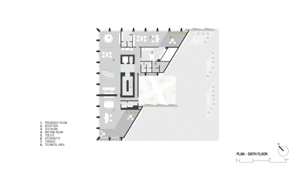 Grundriss 6. Obergeschoss