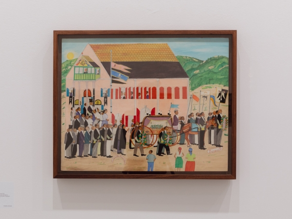 Der Fokus des haitianischen Knstlers Snque Obin lag hingegen auf sozialen und politischen Themen. Bewusst varrierte er westliche und autochthone Darstellungsformen. Auch sein Bruder Philom ist auf der Biennale zu sehen.