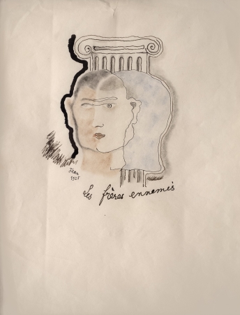 Unter dem Titel The Jugglers Revenge ist Cocteau dort eine groe Retrospektive gewidmet. Hier seine Zeichnung Les Frres ennemis von 1925.