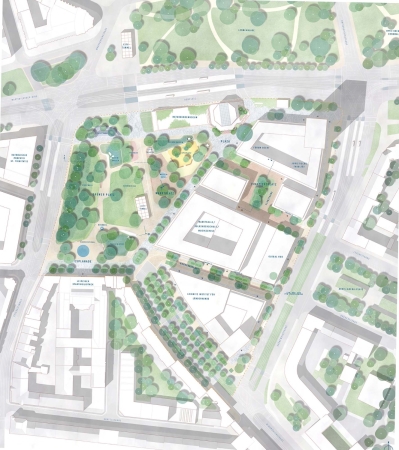 Anerkennung: hoch C Landschaftsarchitekten (Berlin), Lageplan