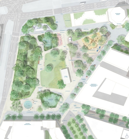 Anerkennung: hoch C Landschaftsarchitekten (Berlin), Platzgestaltung