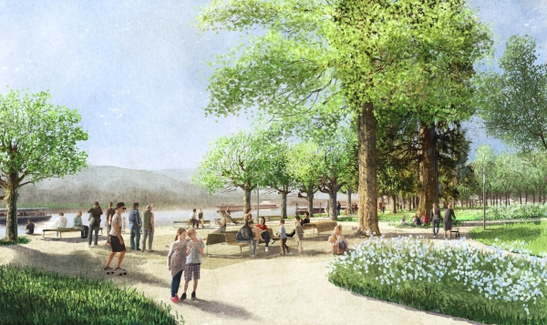 Franz Reschke Landschaftsarchitekten (Berlin) planen Hafenpark in Rdesheim