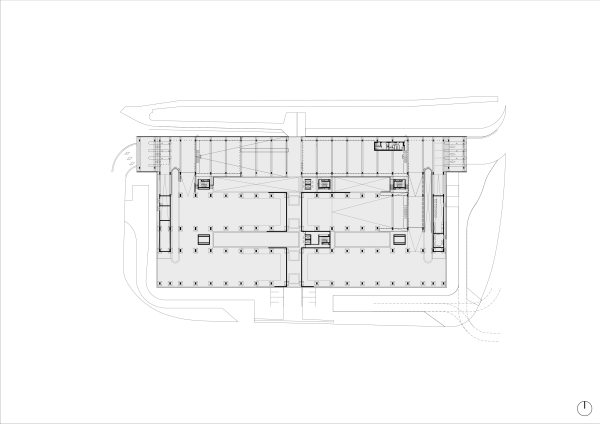 Parkhaus Antwerpen-Linkeroever, Grundriss Erdgeschoss