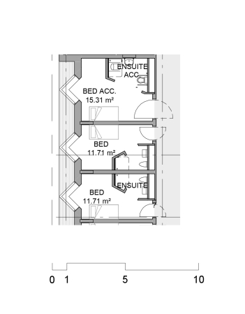 Grundriss Standard-Patient*innenzimmer
