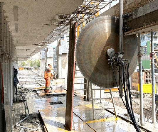 Bauarbeiten am Projekt „Wohnen im ehemaligen Weinlager“ in Basel von Esch Sintzel Architekten (Zürich)