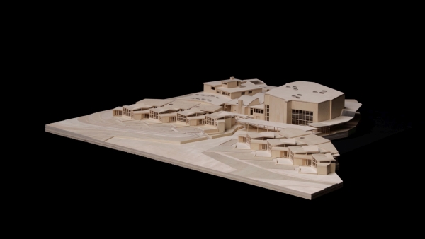 Hans Scharoun: Schule in Marl (1964-1970), Perspektive, Schnittmodell
