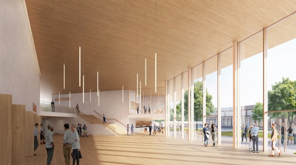 Visualisierung Foyer der Stadthalle